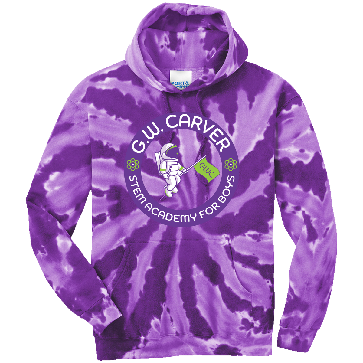 GWC STEM Academy Screen Printed PC146 Adult Tie-Dye Hoodie
