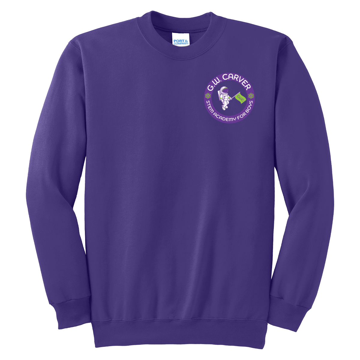 GWC STEM Academy Embroidered PC90 Adult Fleece Crewneck Sweatshirt