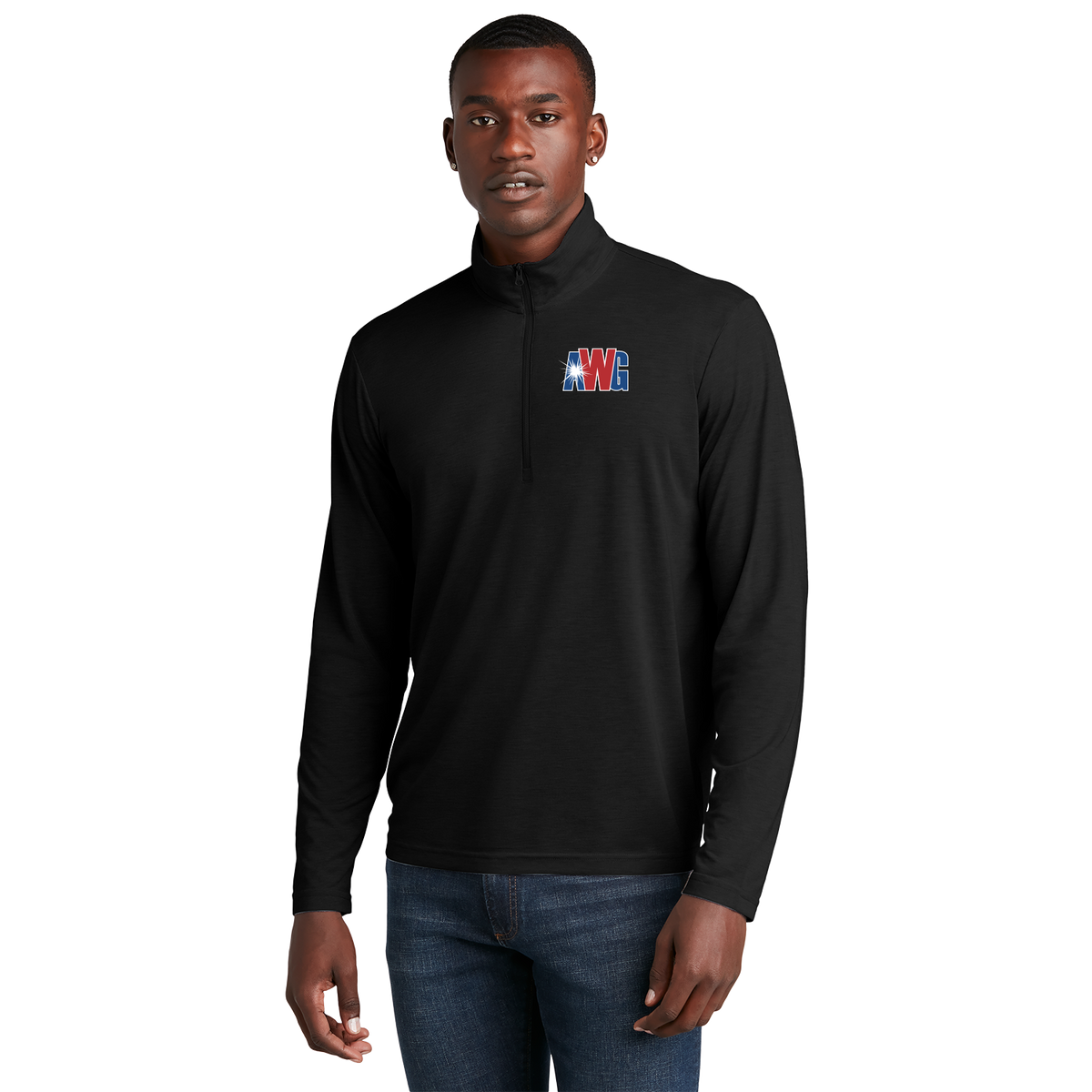 AWG ST407 Sportek 1/4 zip Triblend pullover