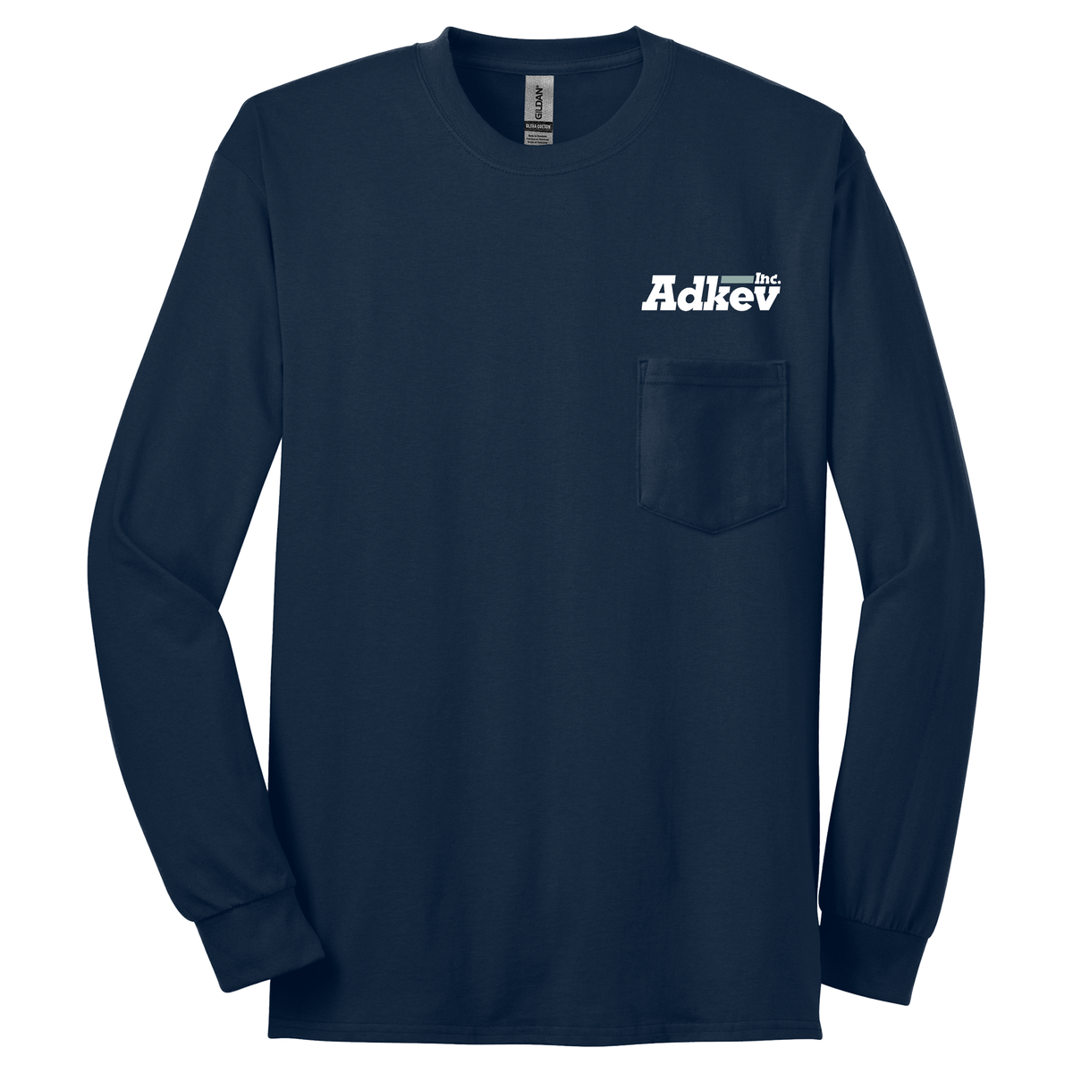 Adkev 2410 Gildan Long Sleeve Pocket Tee