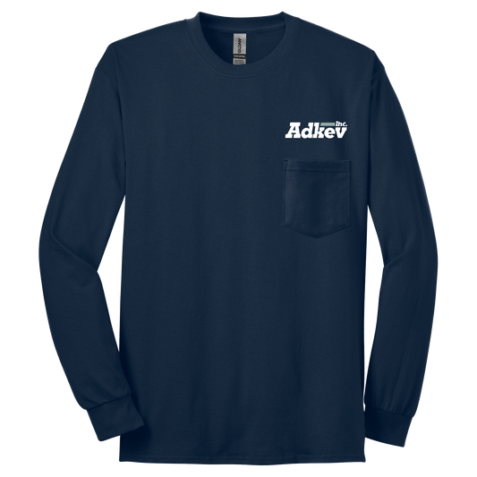 Adkev 2410 Gildan Long Sleeve Pocket Tee