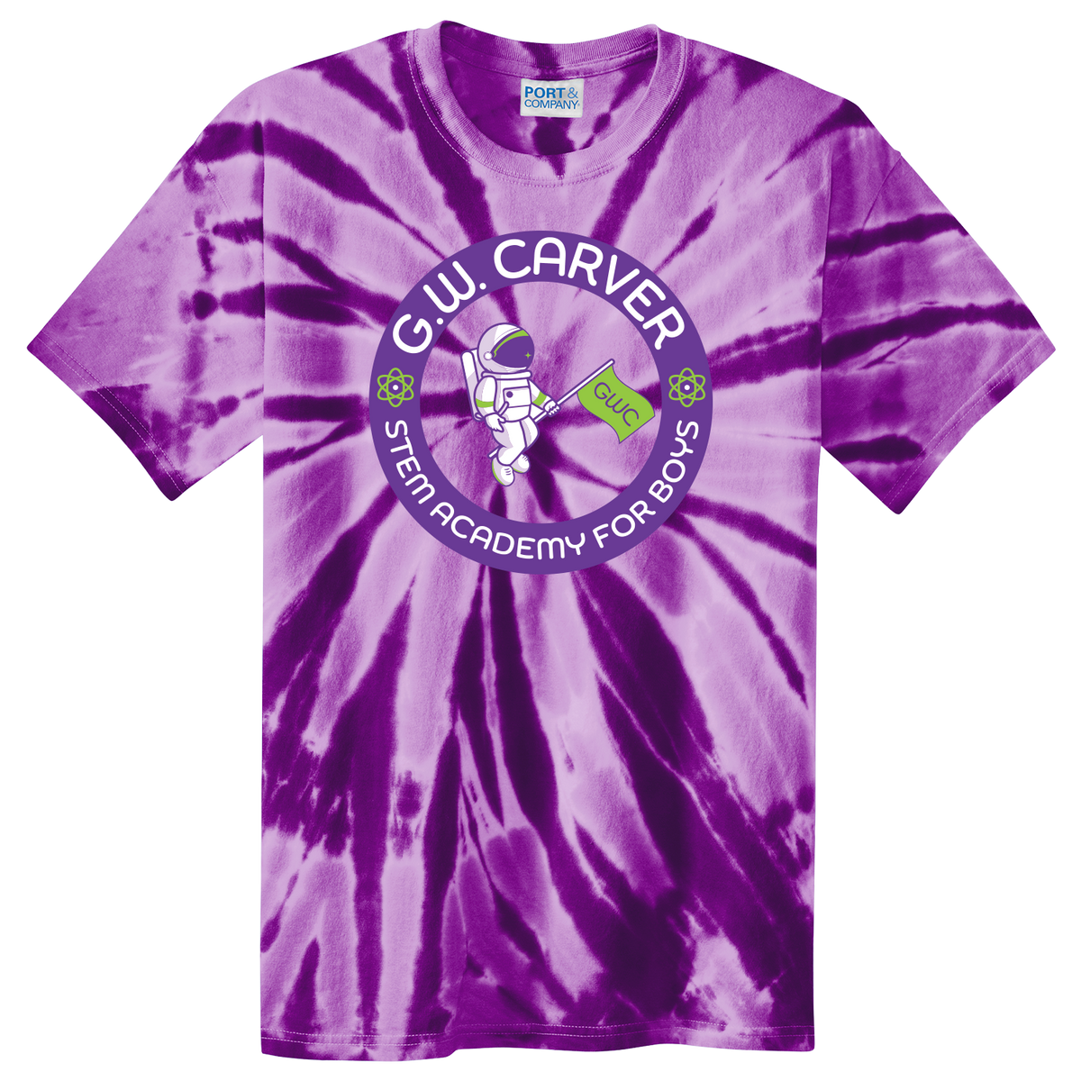 GWC STEM Academy Screen Printed PC147 Adult SS Tie-Dye Tee