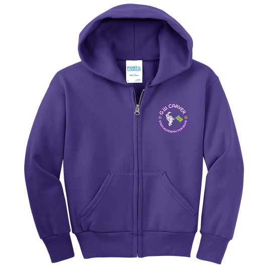 GWC STEM Academy Embroidered PC78YZH Youth Fleece Full Zip Hooded Sweatshirt