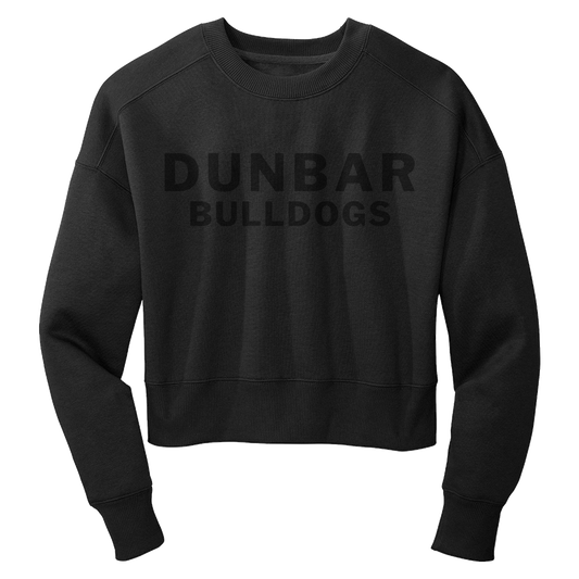 PLD Swim DT1105 Ladies Crop Crewneck Sweatshirt - Blackout Logo