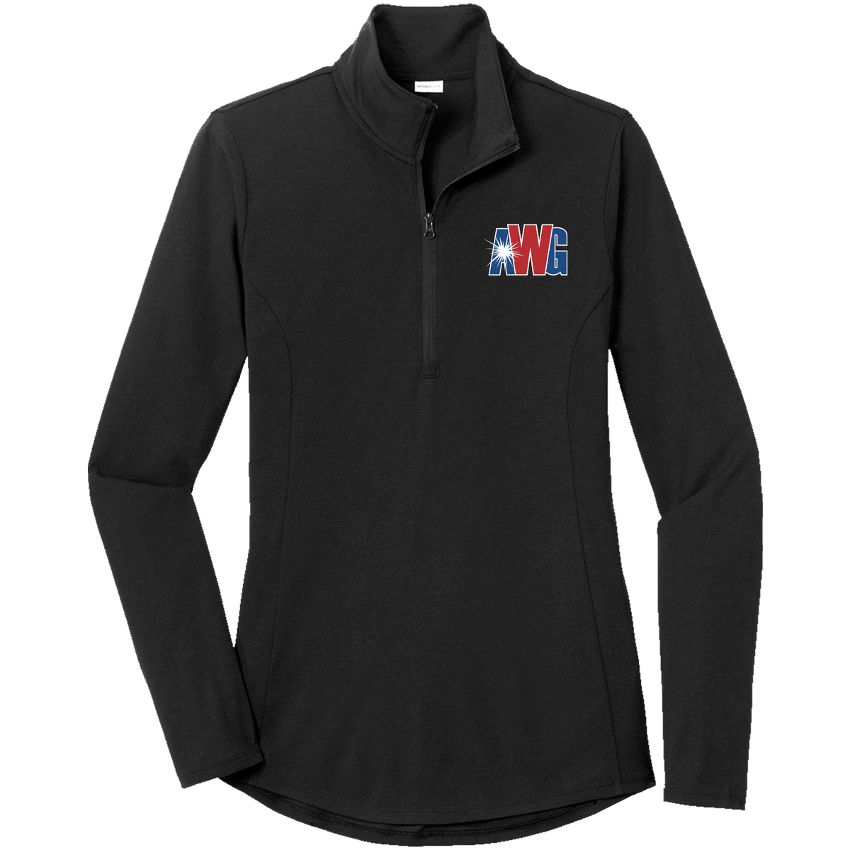 AWG LST407 Sportek Ladies 1/4 zip Triblend pullover