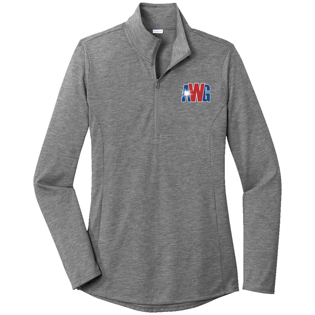 AWG LST407 Sportek Ladies 1/4 zip Triblend pullover
