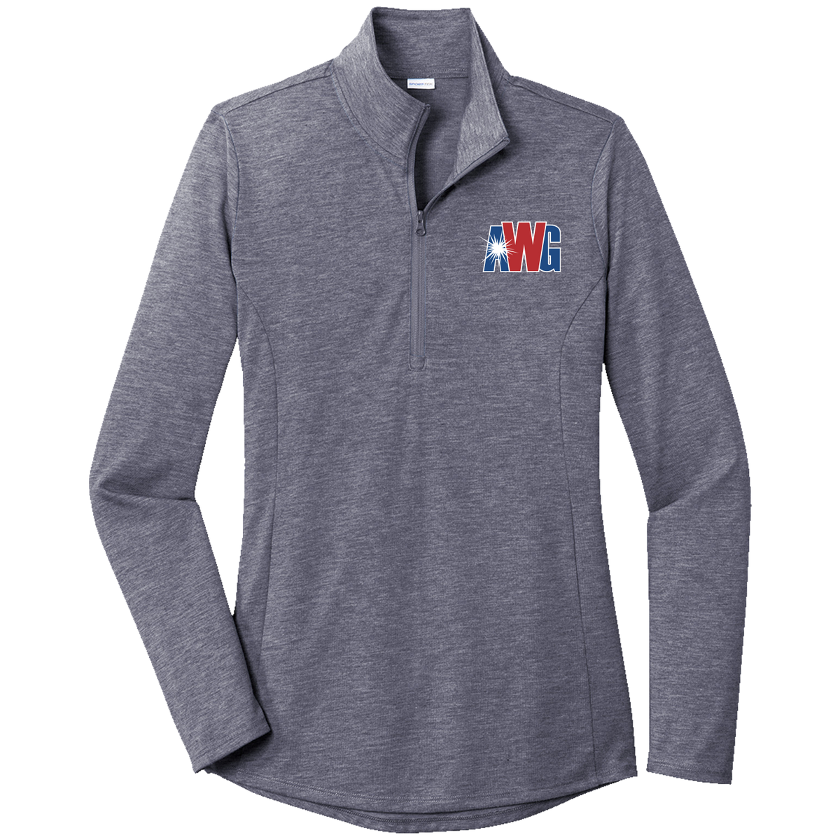 AWG LST407 Sportek Ladies 1/4 zip Triblend pullover