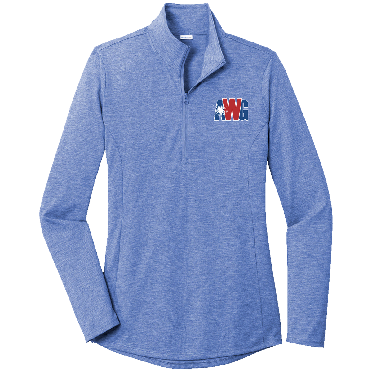 AWG LST407 Sportek Ladies 1/4 zip Triblend pullover