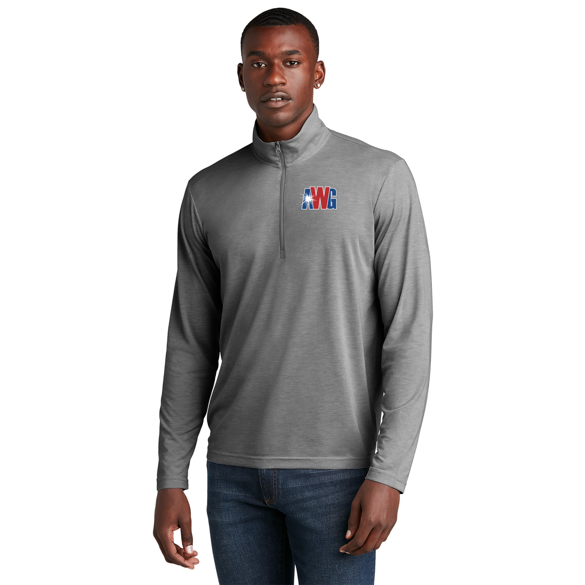 AWG ST407 Sportek 1/4 zip Triblend pullover